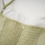 Matcha Ruffled Shirred Tulle Maxi Dress Avalabel
