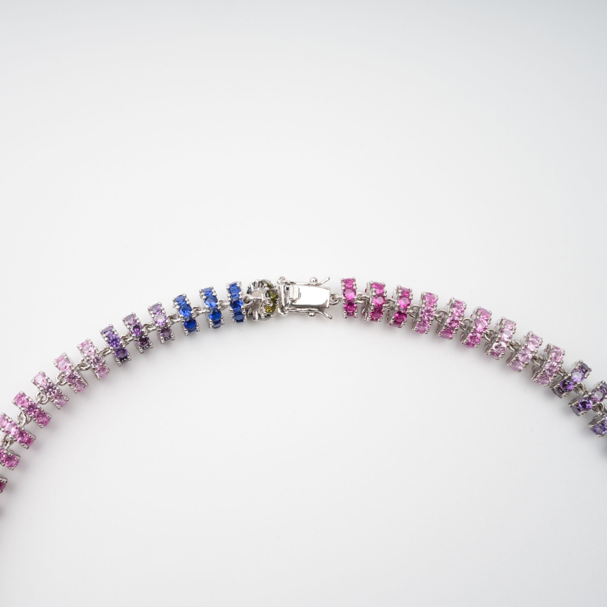Sandrine Multicolor Crystal Embellished Sterling Silver Necklace Avalabel