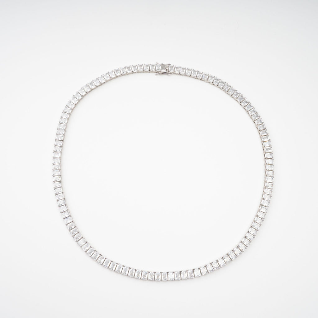 Florence Silver Tone Crystal Embellished Necklace Avalabel