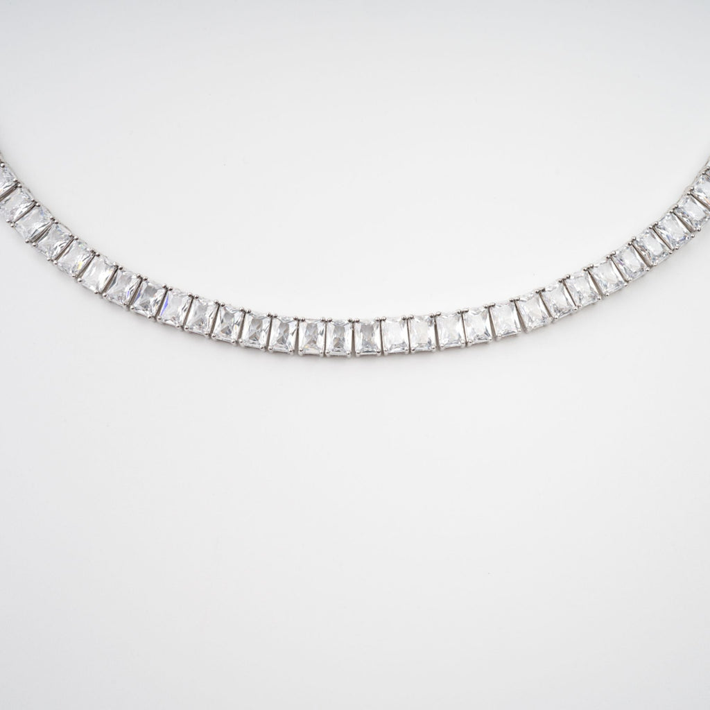 Florence Silver Tone Crystal Embellished Necklace Avalabel