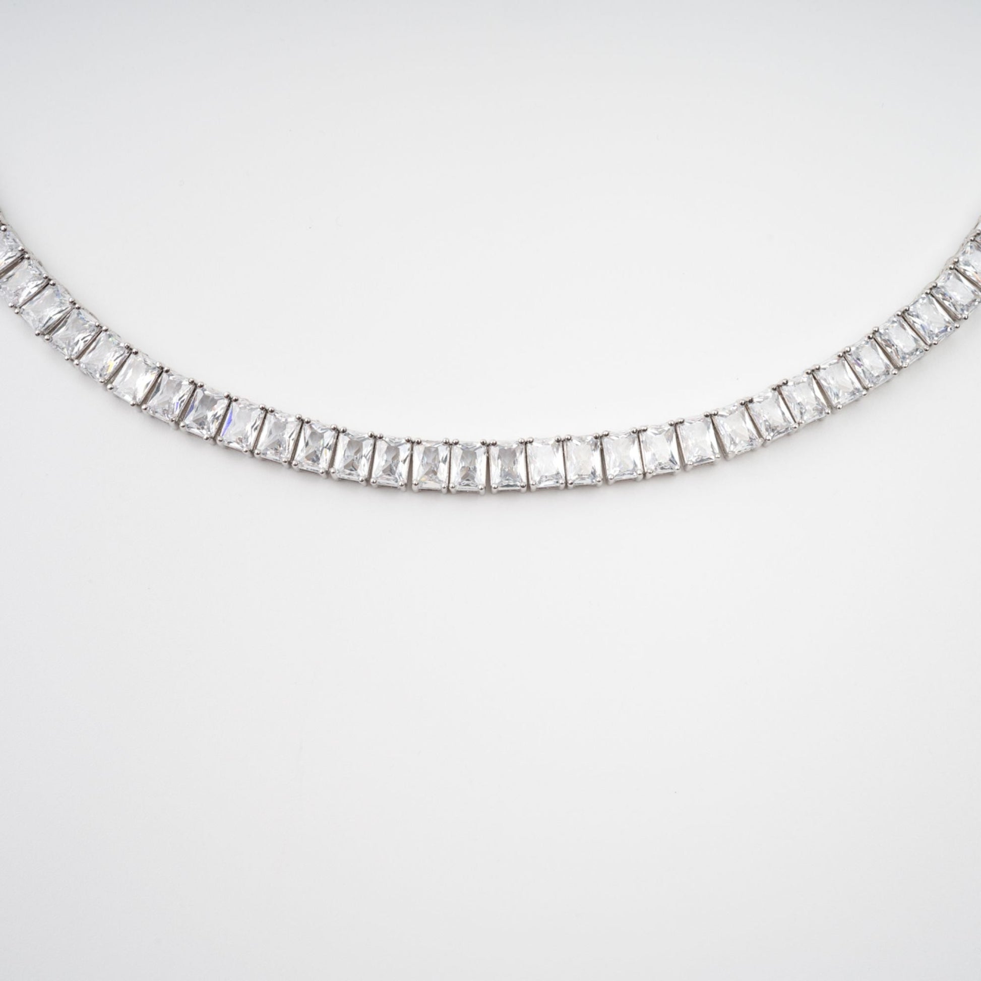 Florence Silver Tone Crystal Embellished Necklace Avalabel