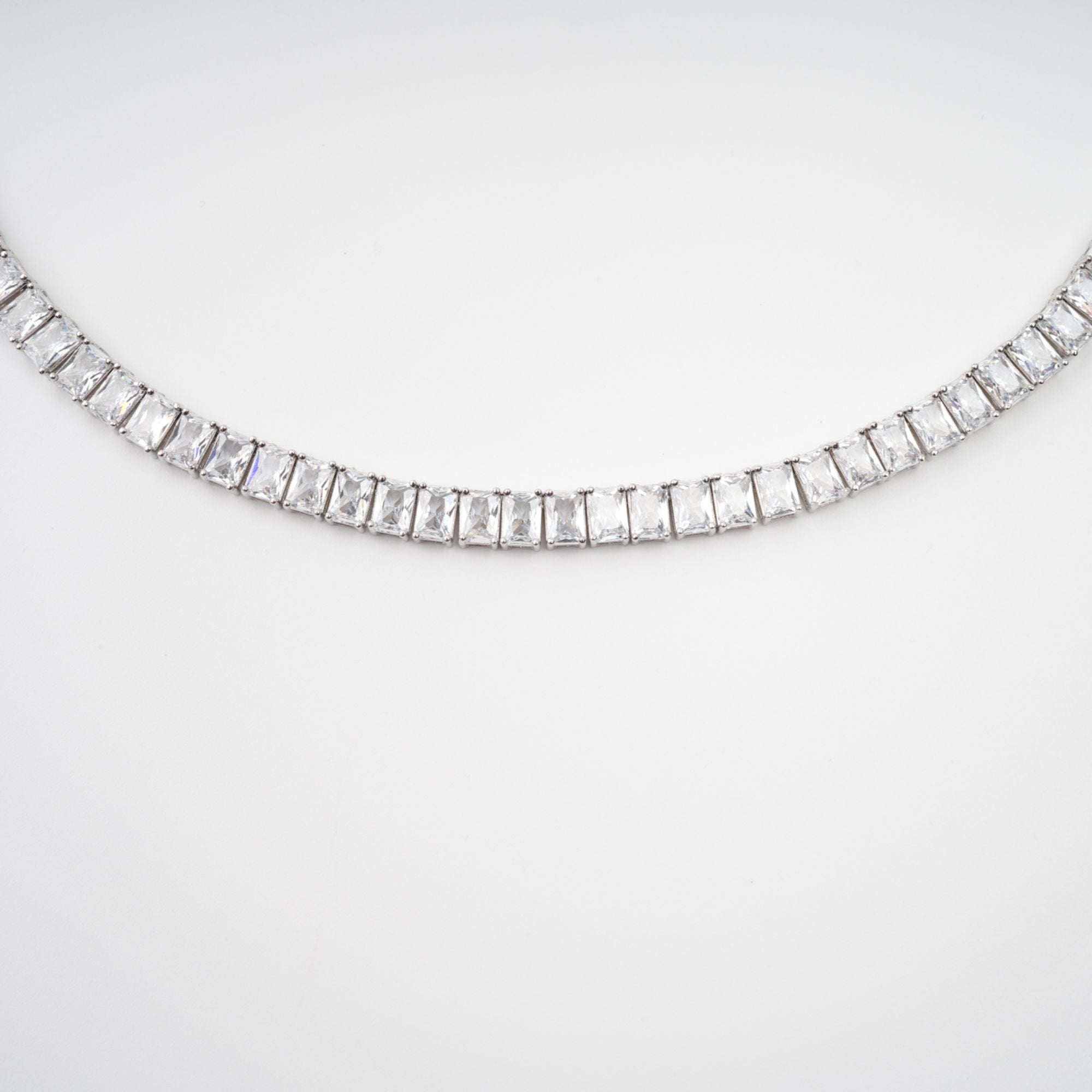 Florence Silver Tone Crystal Embellished Necklace Avalabel