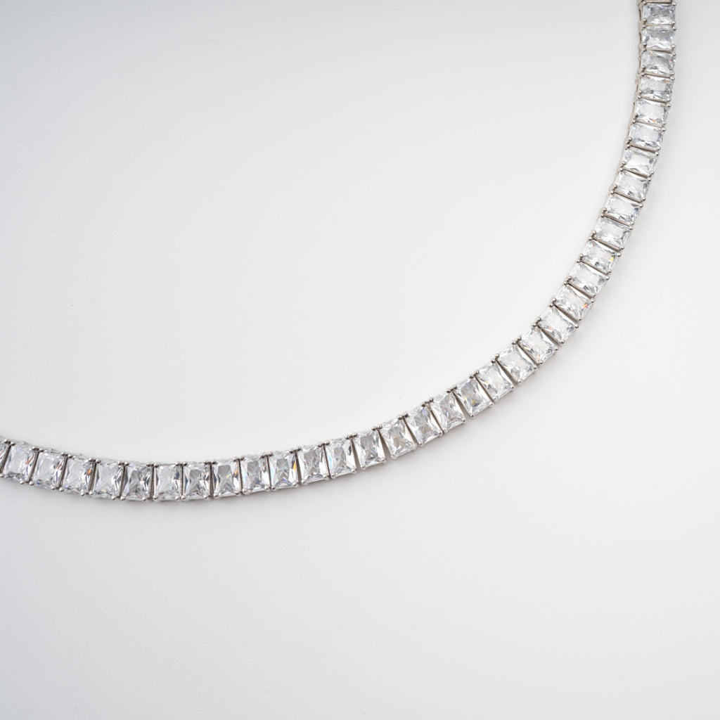 Florence Silver Tone Crystal Embellished Necklace Avalabel