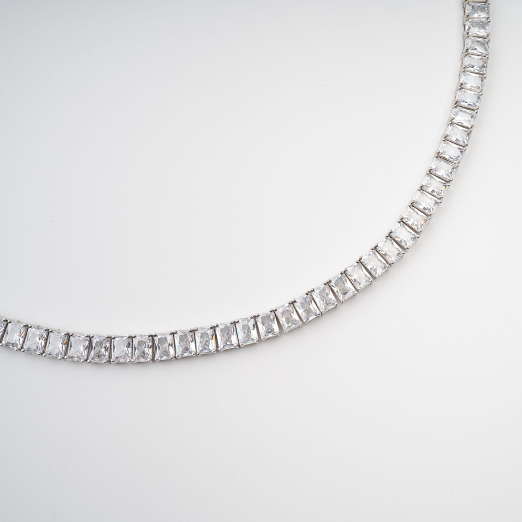 Florence Silver Tone Crystal Embellished Necklace Avalabel
