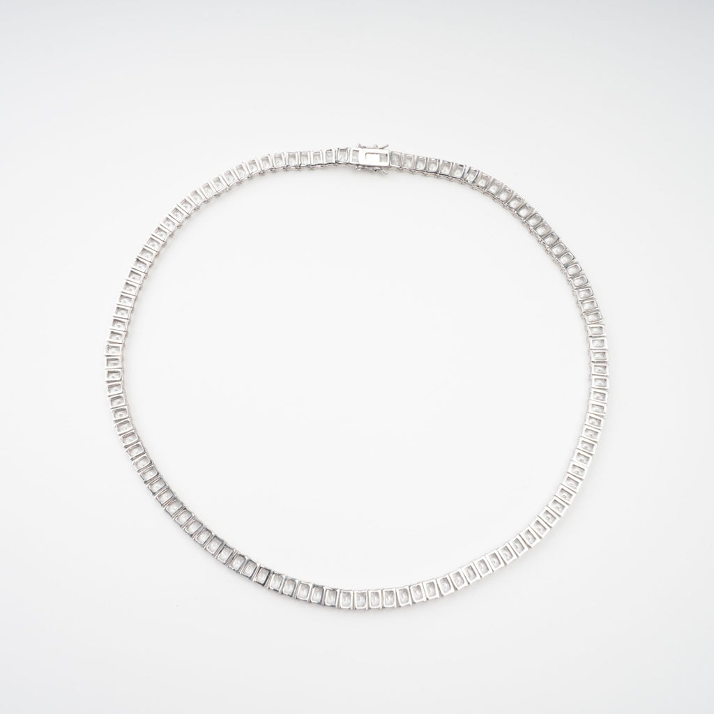 Florence Silver Tone Crystal Embellished Necklace Avalabel