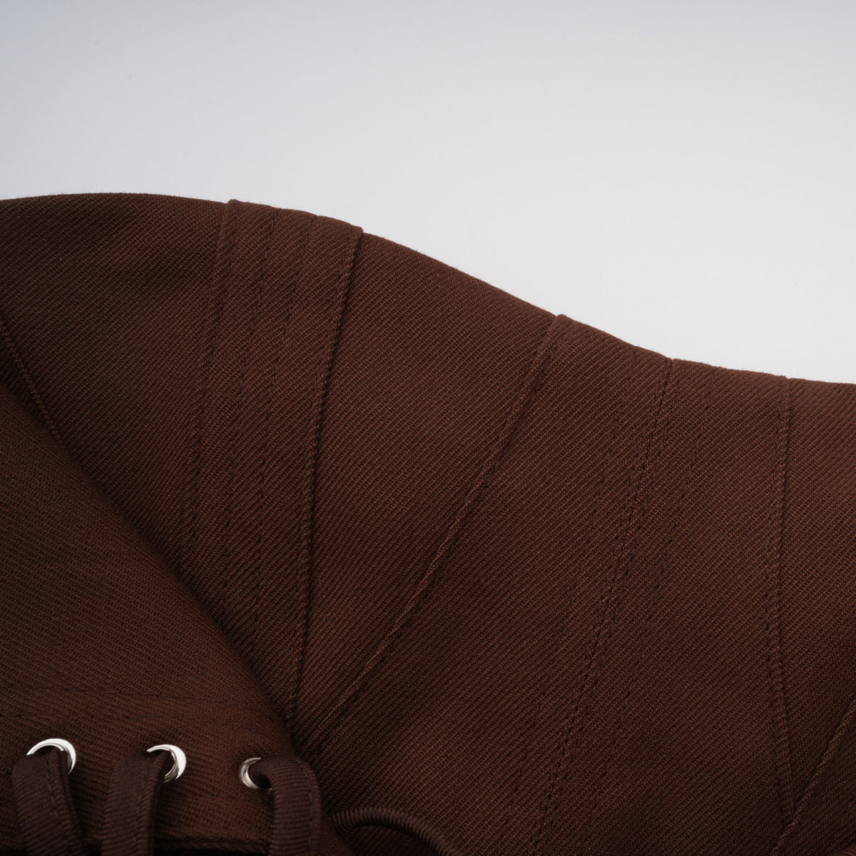 Strapless Wrap Lace-Up Back Brown Corset Top poava