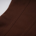 Strapless Wrap Lace-Up Back Brown Corset Top poava