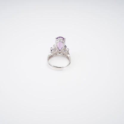 Eléonore Purple Pear Cut Gemstone Sterling Silver Adjustable Ring Avalabel