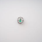 Clémence Green Emerald Cut Gemstone Sterling Silver Ring Avalabel