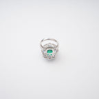 Clémence Green Emerald Cut Gemstone Sterling Silver Ring Avalabel