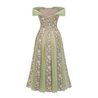 octavia Tulle Panel Floral Midi Dress in green Avalabel