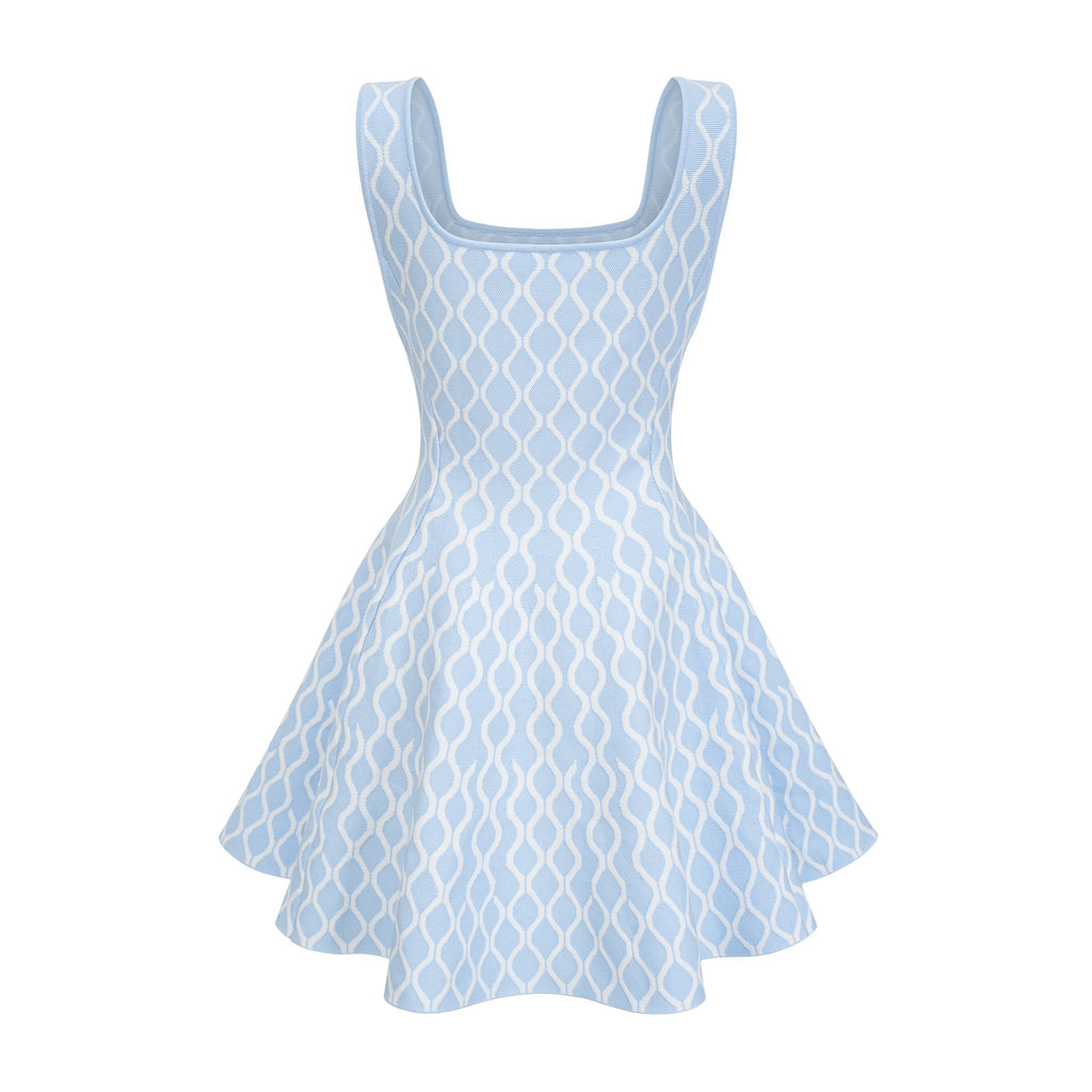 Hélène Patterned-Jacquard Sleeveless Mini Dress Avalabel