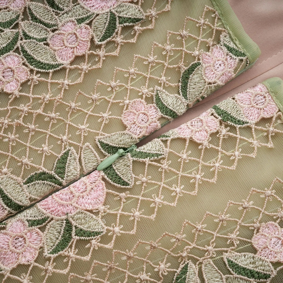 octavia Tulle Panel Floral Midi Dress in green Avalabel
