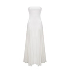 Nathalie White Tulle-Panelling Maxi Dress Avalabel