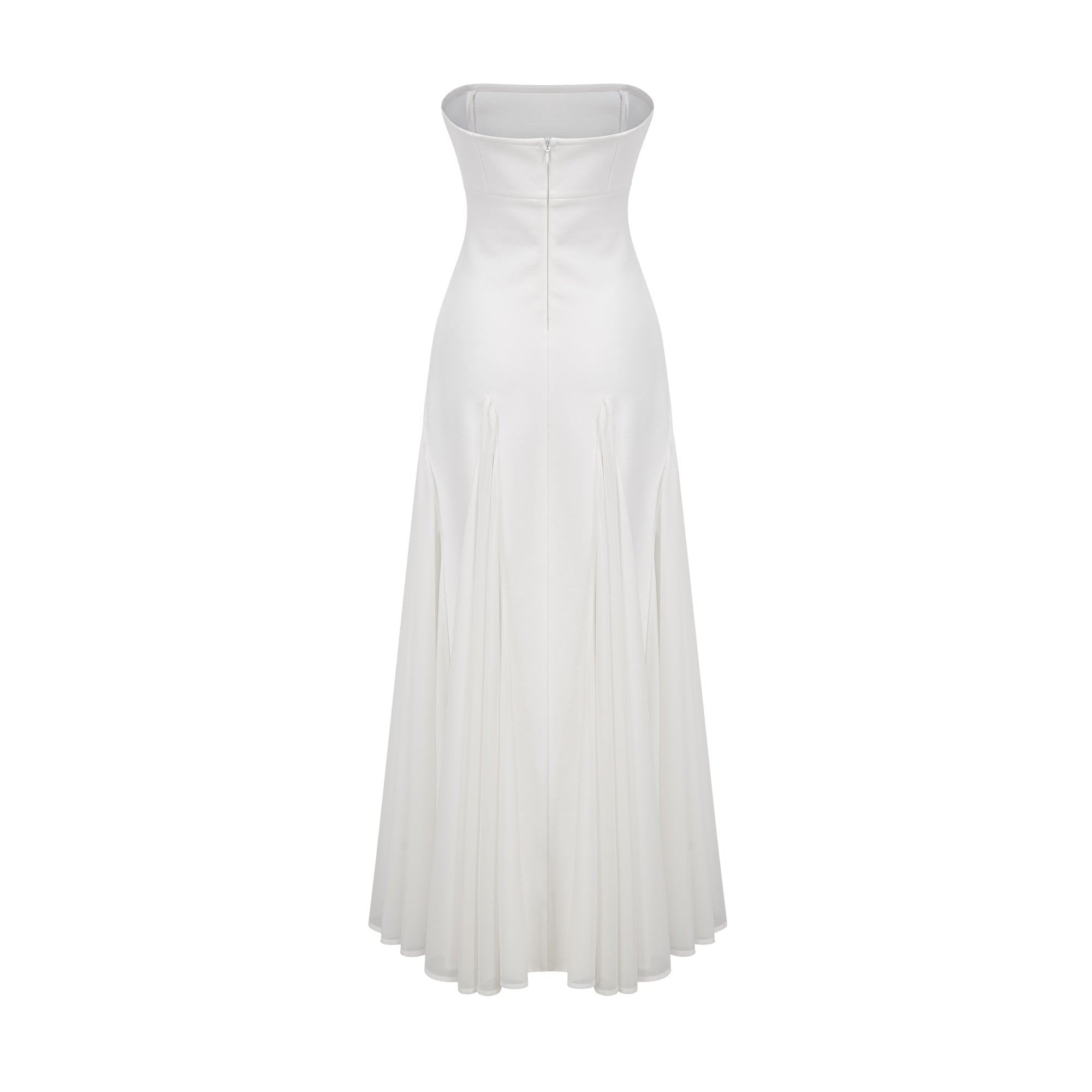 Nathalie White Tulle-Panelling Maxi Dress Avalabel