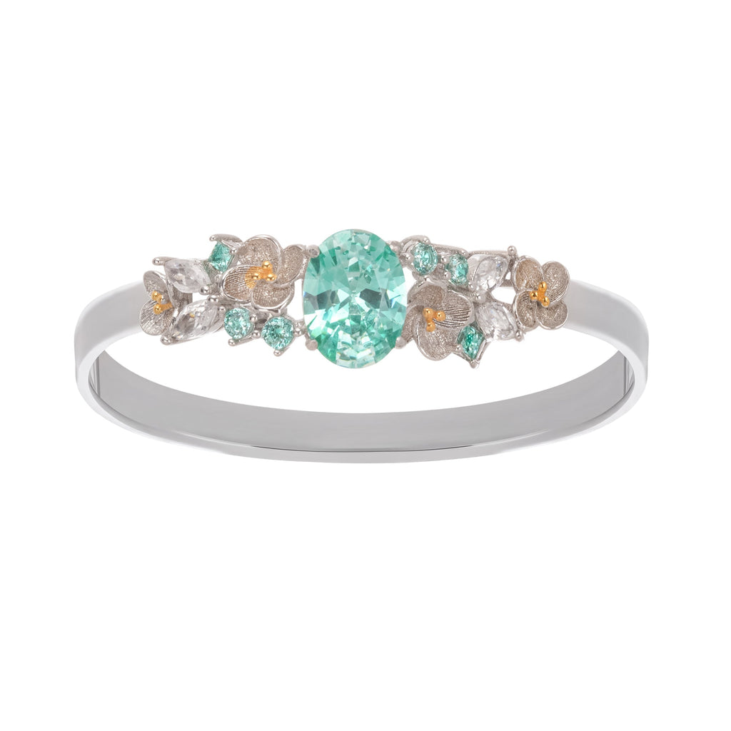 Ardelle Green Crystal Embellished Sterling Silver Ring Avalabel