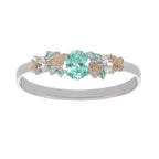 Ardelle Green Crystal Embellished Sterling Silver Ring Avalabel