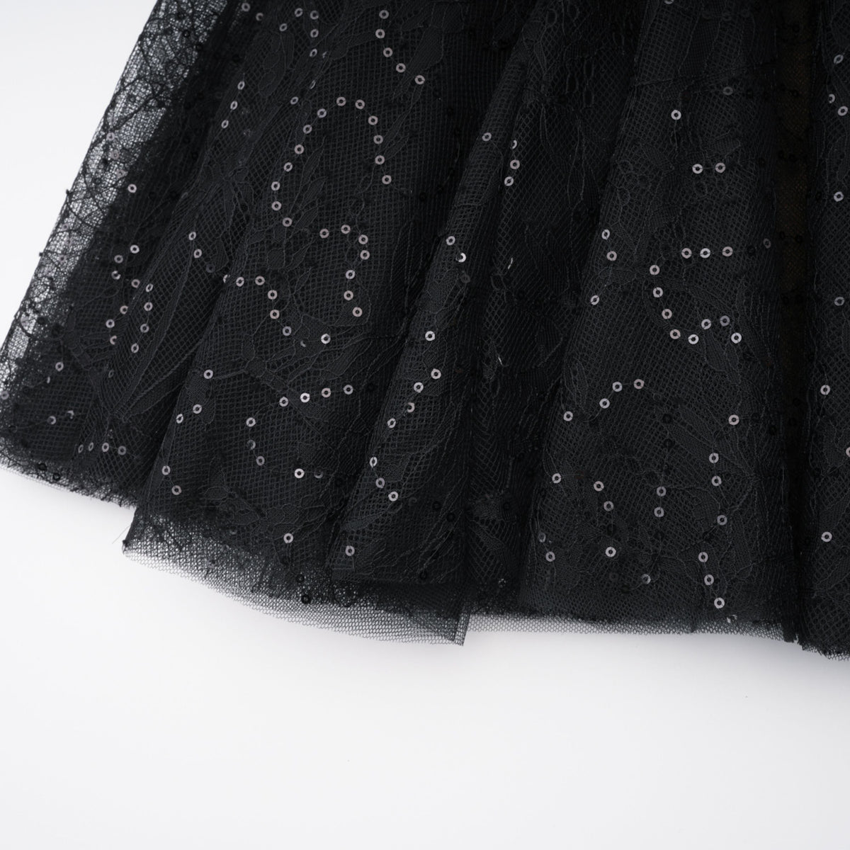 Black Sheer Lace High Neck Long Sleeve Tulle Mini Dress poava