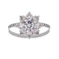 Émilie Sterling Silver Flower Shaped Zircon Gemstone Ring Avalabel