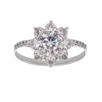 Émilie Sterling Silver Flower Shaped Zircon Gemstone Ring Avalabel