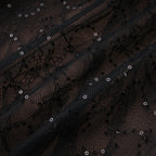 Black Sheer Lace High Neck Long Sleeve Tulle Mini Dress poava