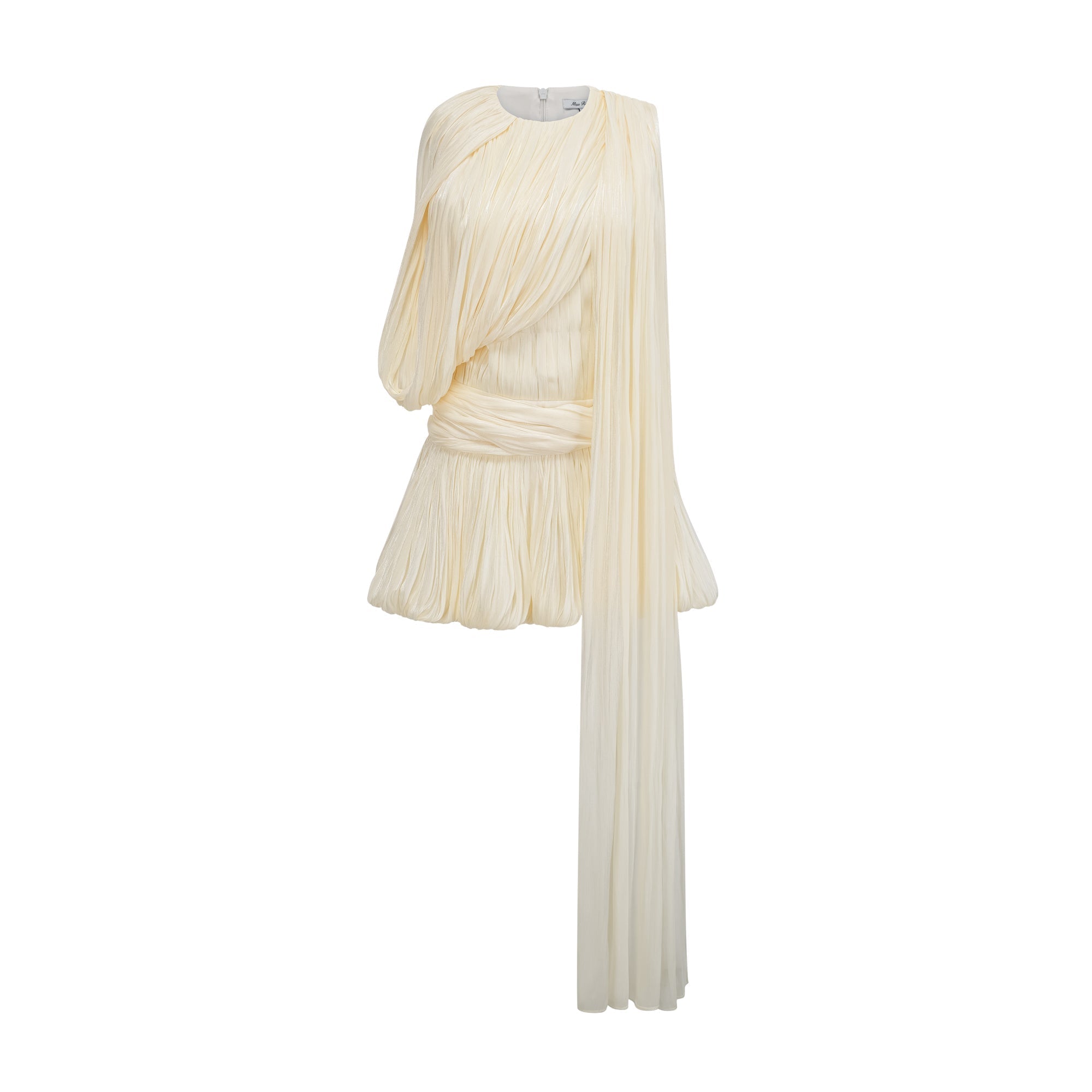 Cyrielle Pleated Mini Dress with Ribbon Design Accent Avalabel