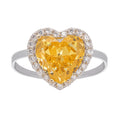 Éphémère Yellow Heart Cut Gemstone Sterling Silver Ring Avalabel