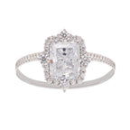 Émilienne Sterling Silver Rectangular Zircon Gemstone Ring Avalabel