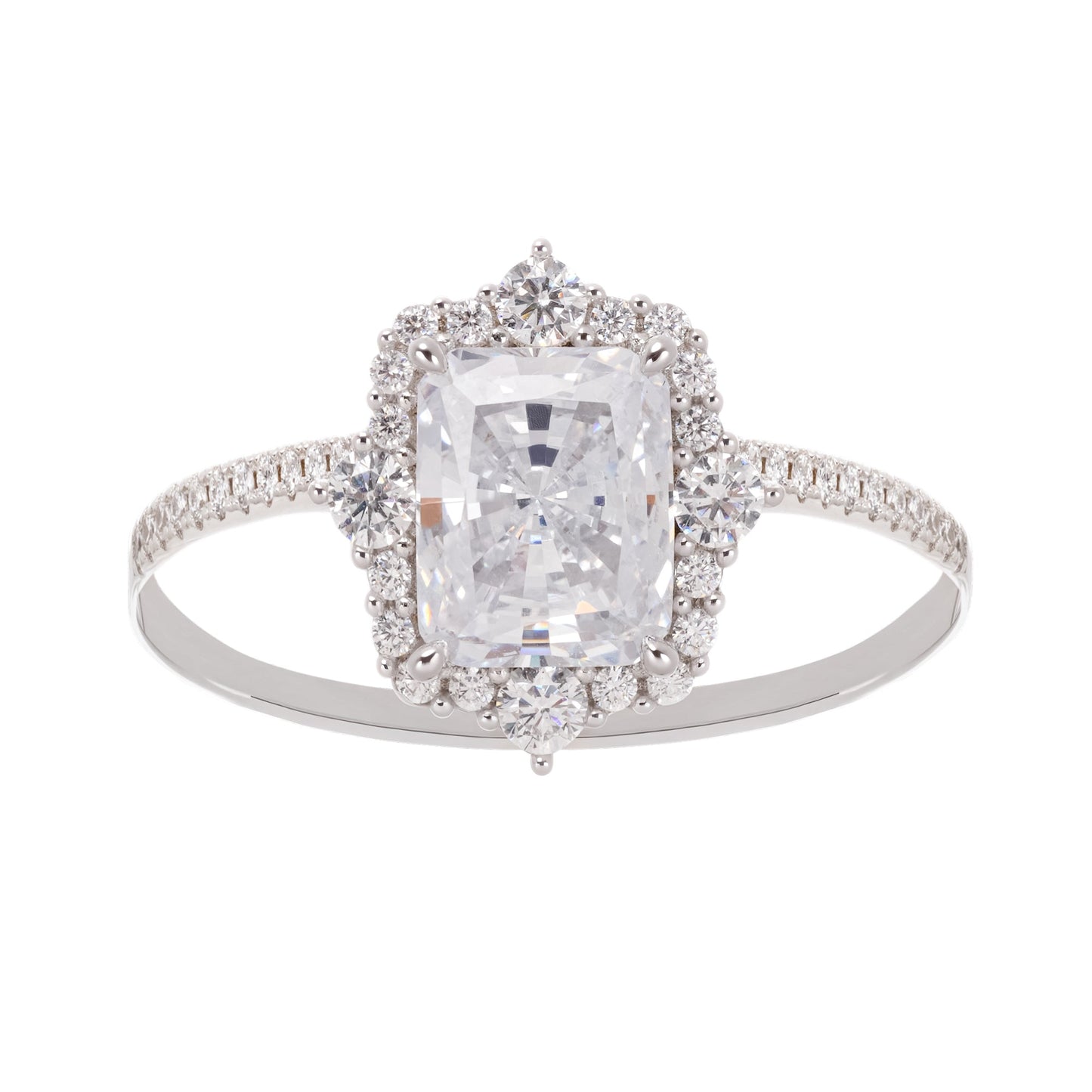 Émilienne Sterling Silver Rectangular Zircon Gemstone Ring