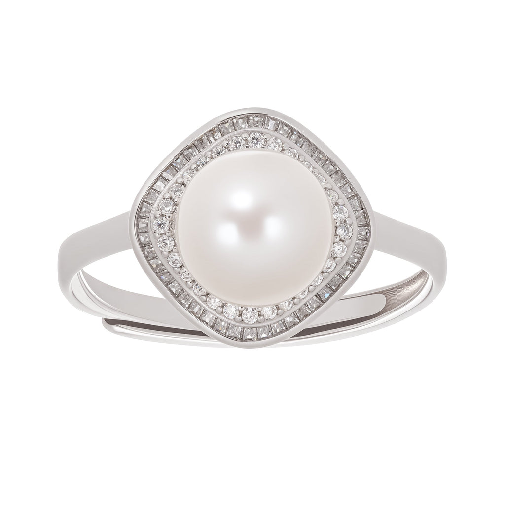 Hortense Sterling Silver Pearl Adjustable Ring Avalabel