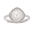 Hortense Sterling Silver Pearl Adjustable Ring Avalabel