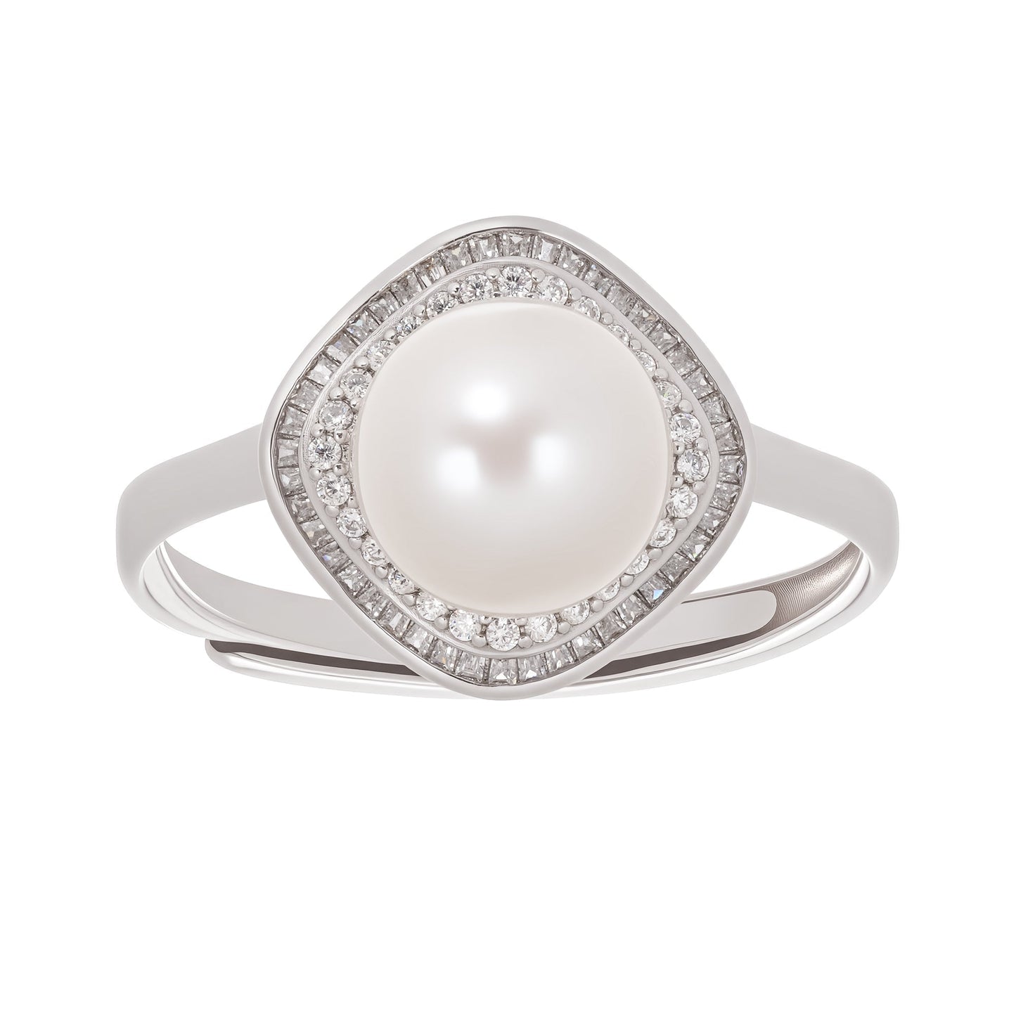 Hortense Sterling Silver Pearl Adjustable Ring Avalabel