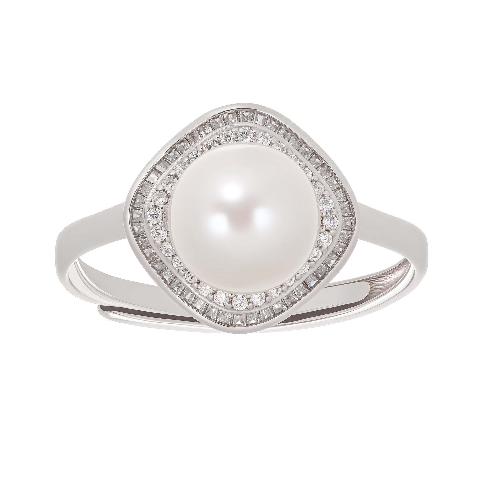 Hortense Sterling Silver Pearl Adjustable Ring Avalabel