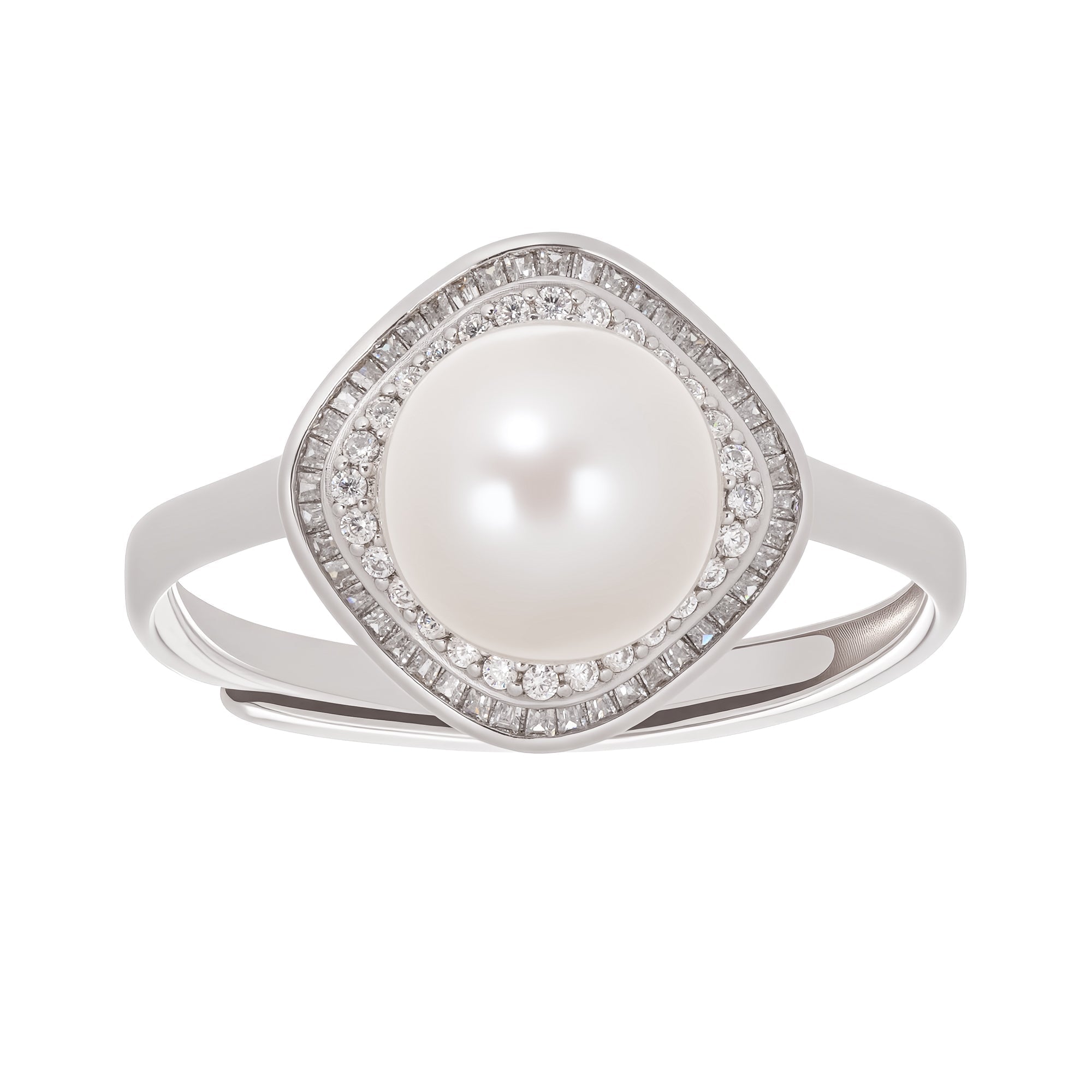 Hortense Sterling Silver Pearl Adjustable Ring Avalabel