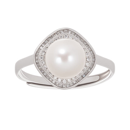 Hortense Sterling Silver Pearl Adjustable Ring Avalabel