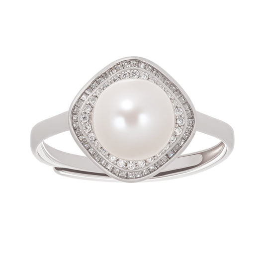 Hortense Sterling Silver Pearl Adjustable Ring