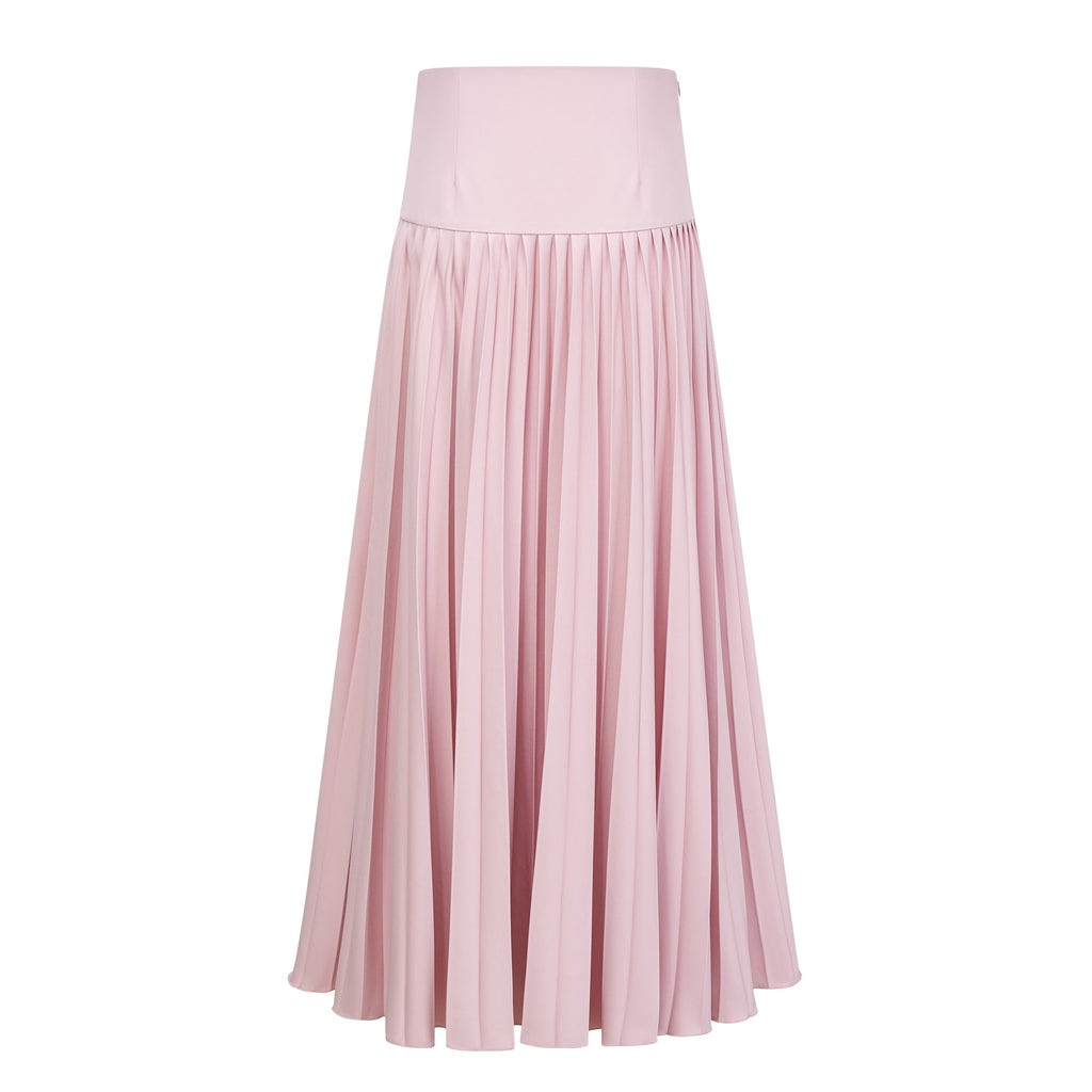 Cape Bow Pearl Corset Pleated Maxi Dress poava