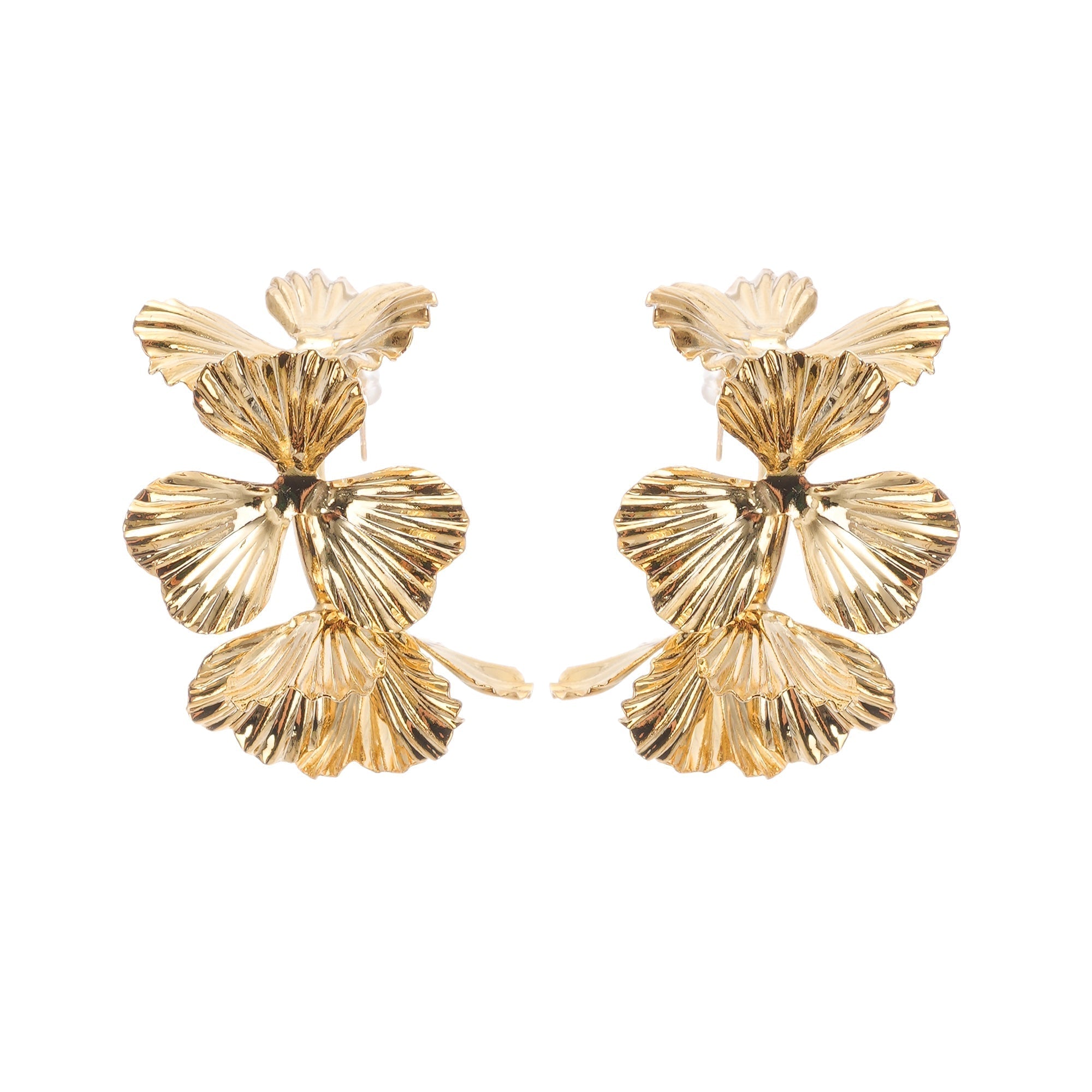 Lola Faux-Flower Gold Earrings Avalabel