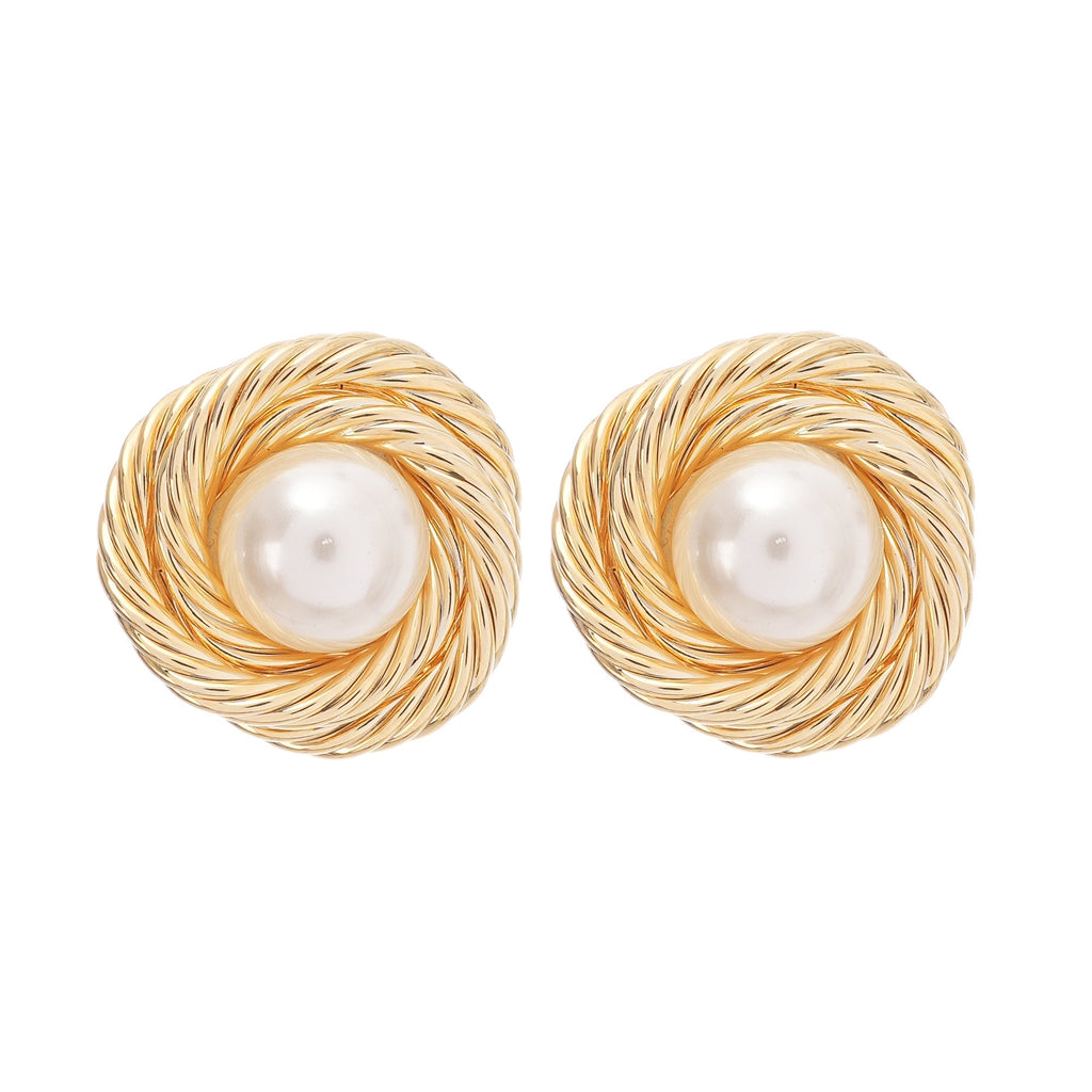 Chloe Faux-Pearl Gold-Plated Earrings Avalabel