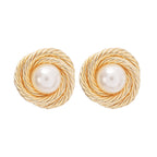 Chloe Faux-Pearl Gold-Plated Earrings Avalabel