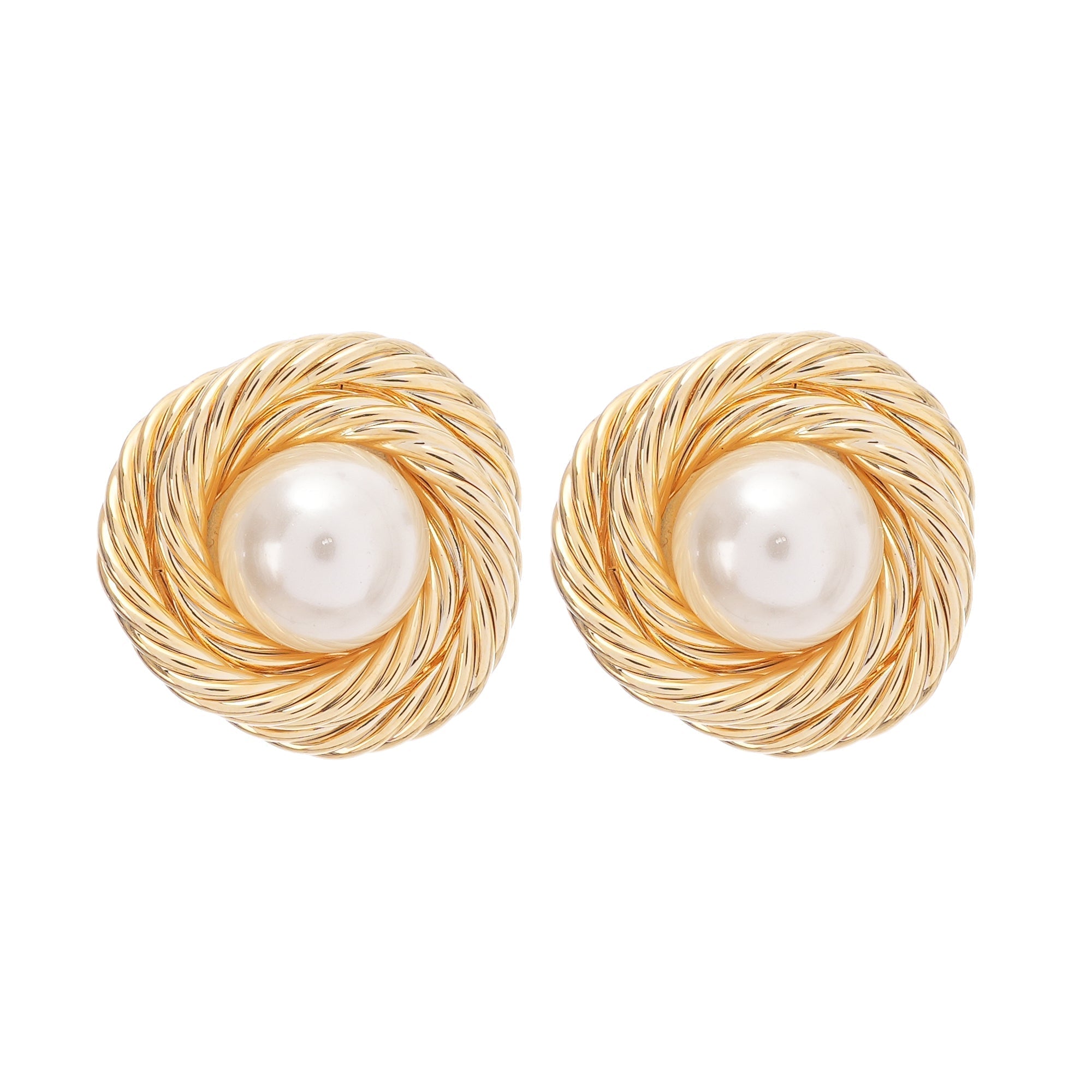 Chloe Faux-Pearl Gold-Plated Earrings Avalabel
