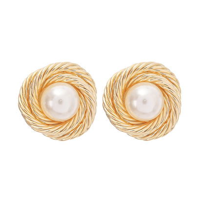 Chloe Faux-Pearl Gold-Plated Earrings