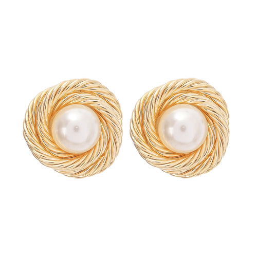 Chloe Faux-Pearl Gold-Plated Earrings Avalabel