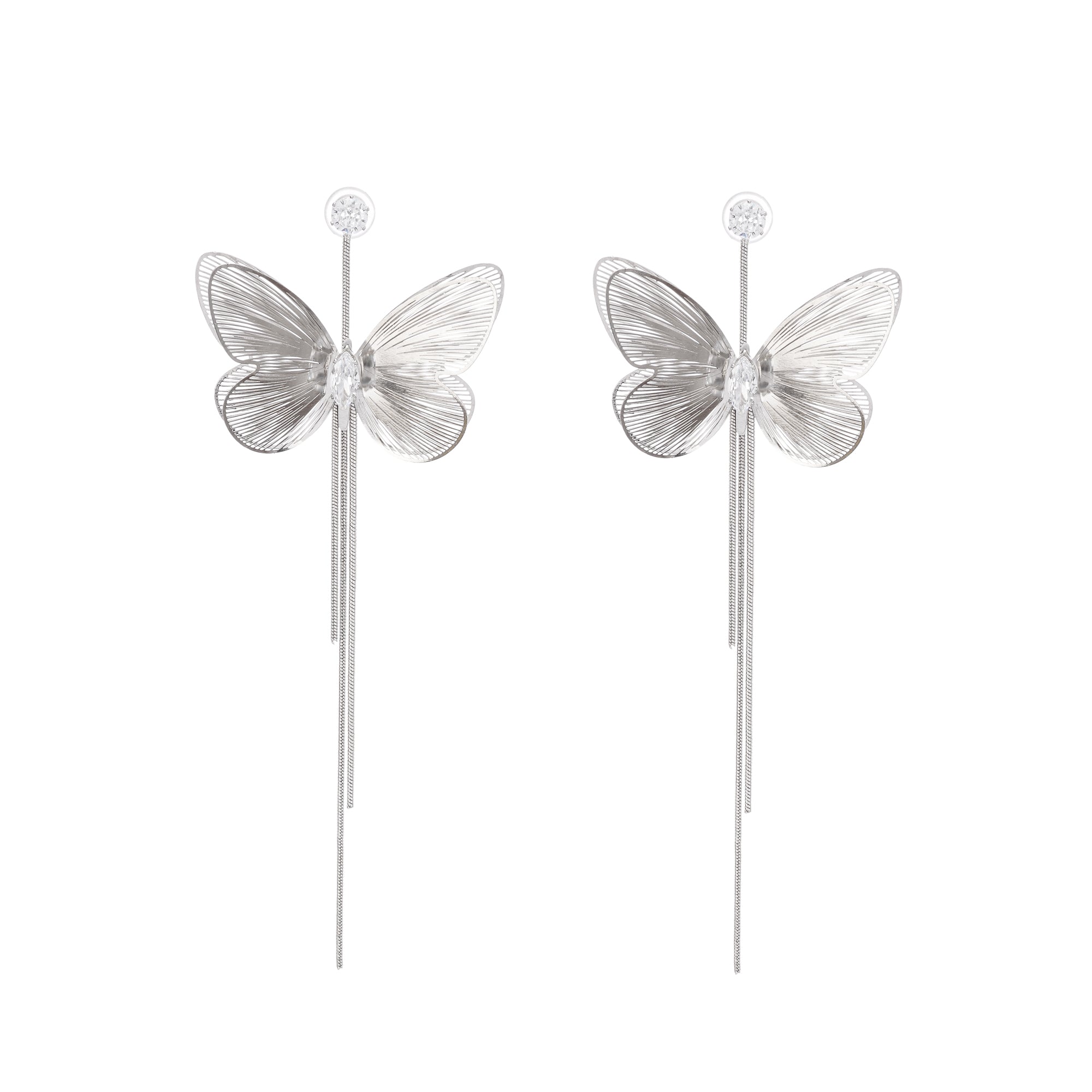 Zoë Butterfly Fringe Dangle Earrings Avalabel