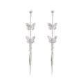 Bella Silver Butterfly Drop Earrings Avalabel