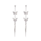 Bella Silver Butterfly Drop Earrings Avalabel