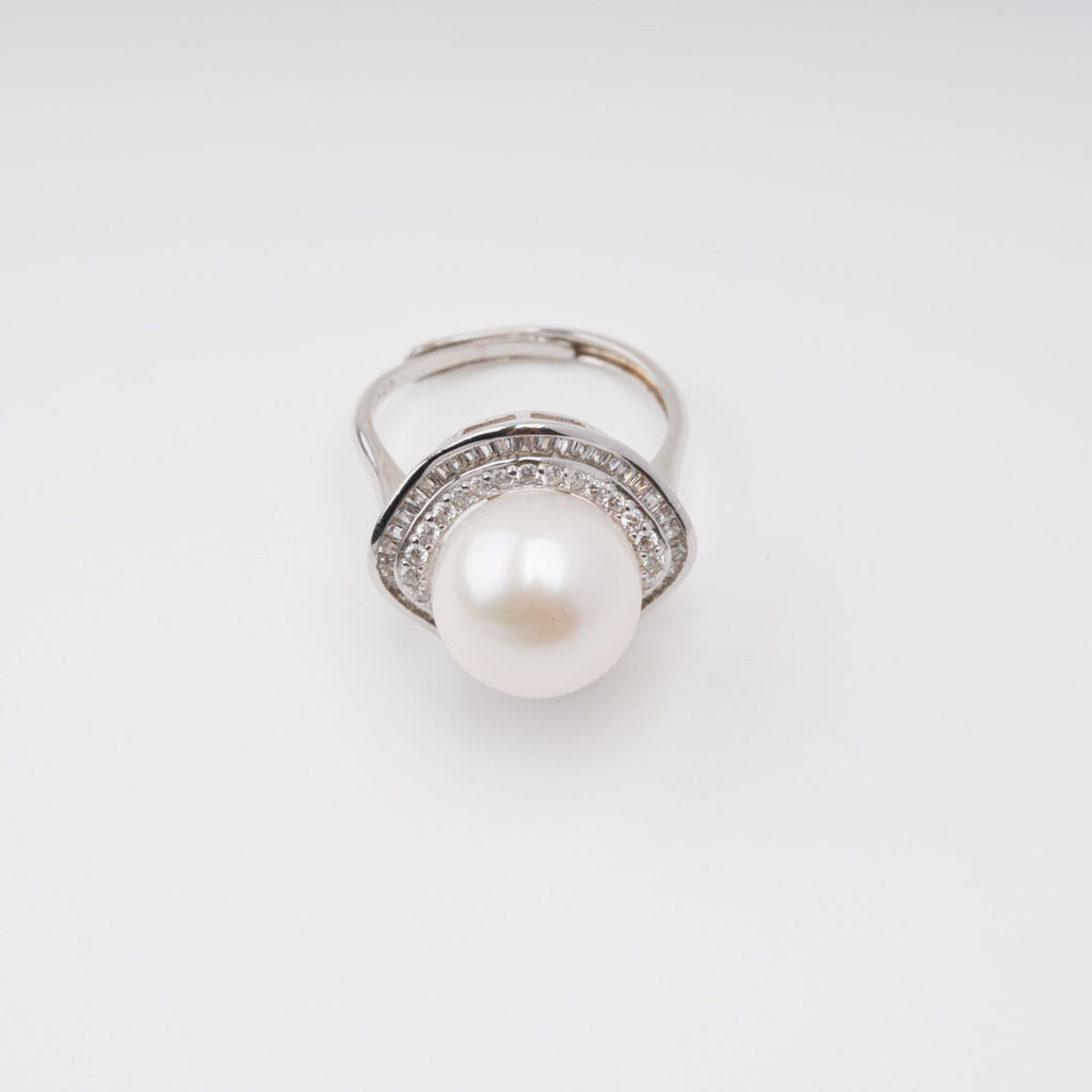 Hortense Sterling Silver Pearl Adjustable Ring Avalabel