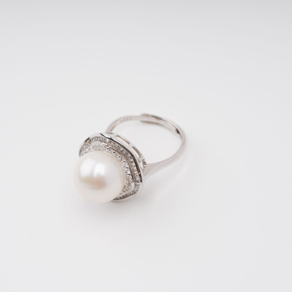 Hortense Sterling Silver Pearl Adjustable Ring Avalabel