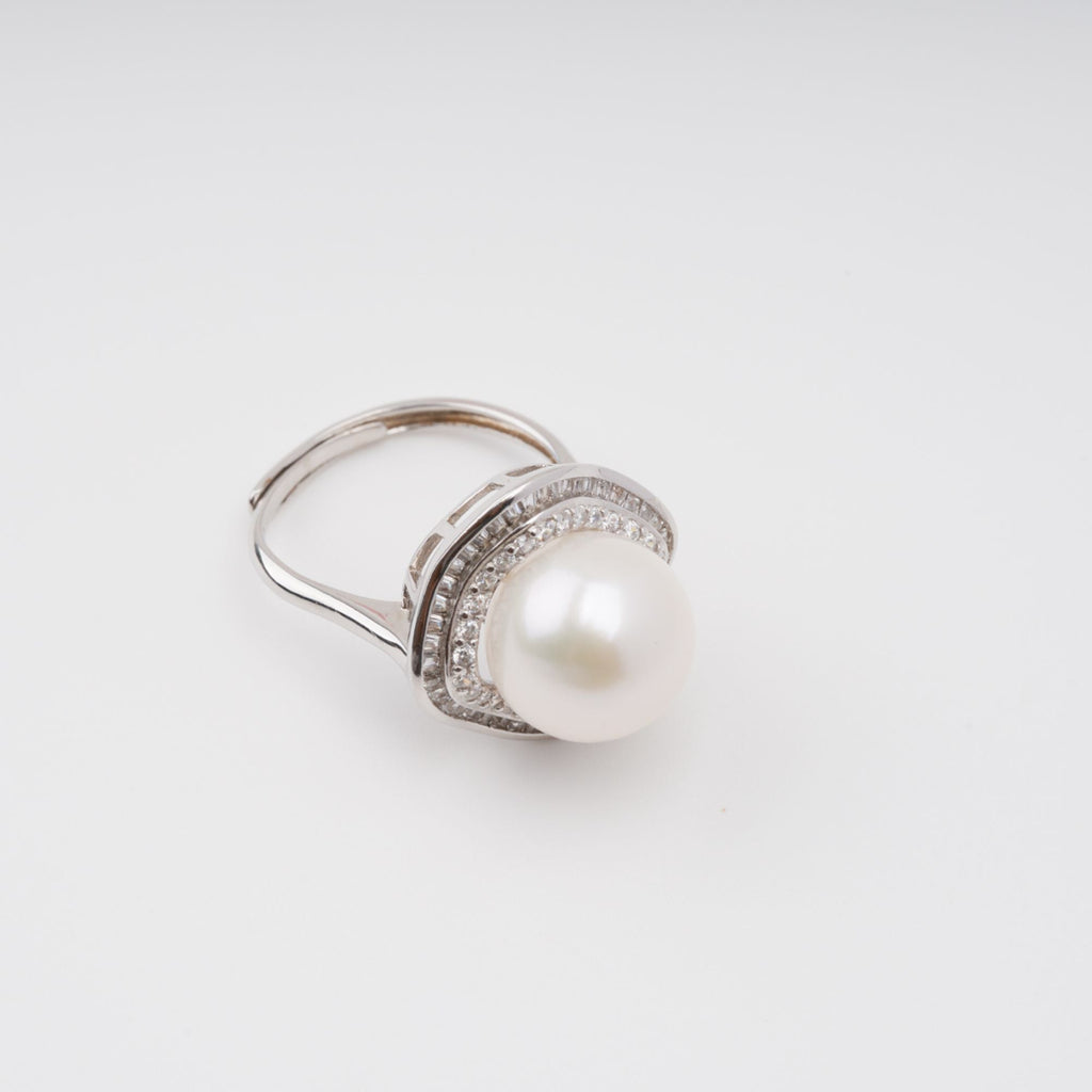 Hortense Sterling Silver Pearl Adjustable Ring Avalabel