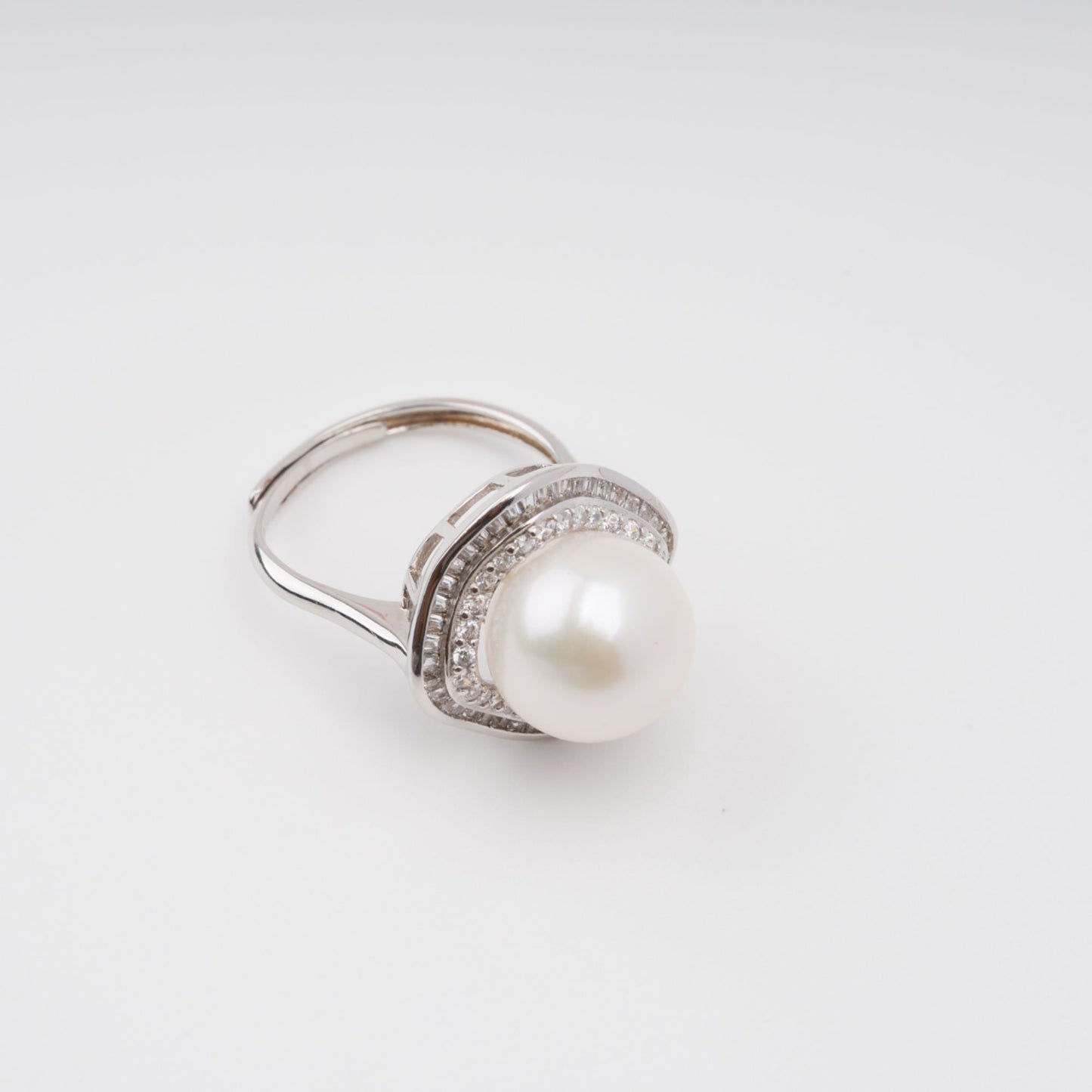 Hortense Sterling Silver Pearl Adjustable Ring Avalabel